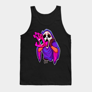 Halloween Screaming Ghost Halloween Scary Monster Tank Top